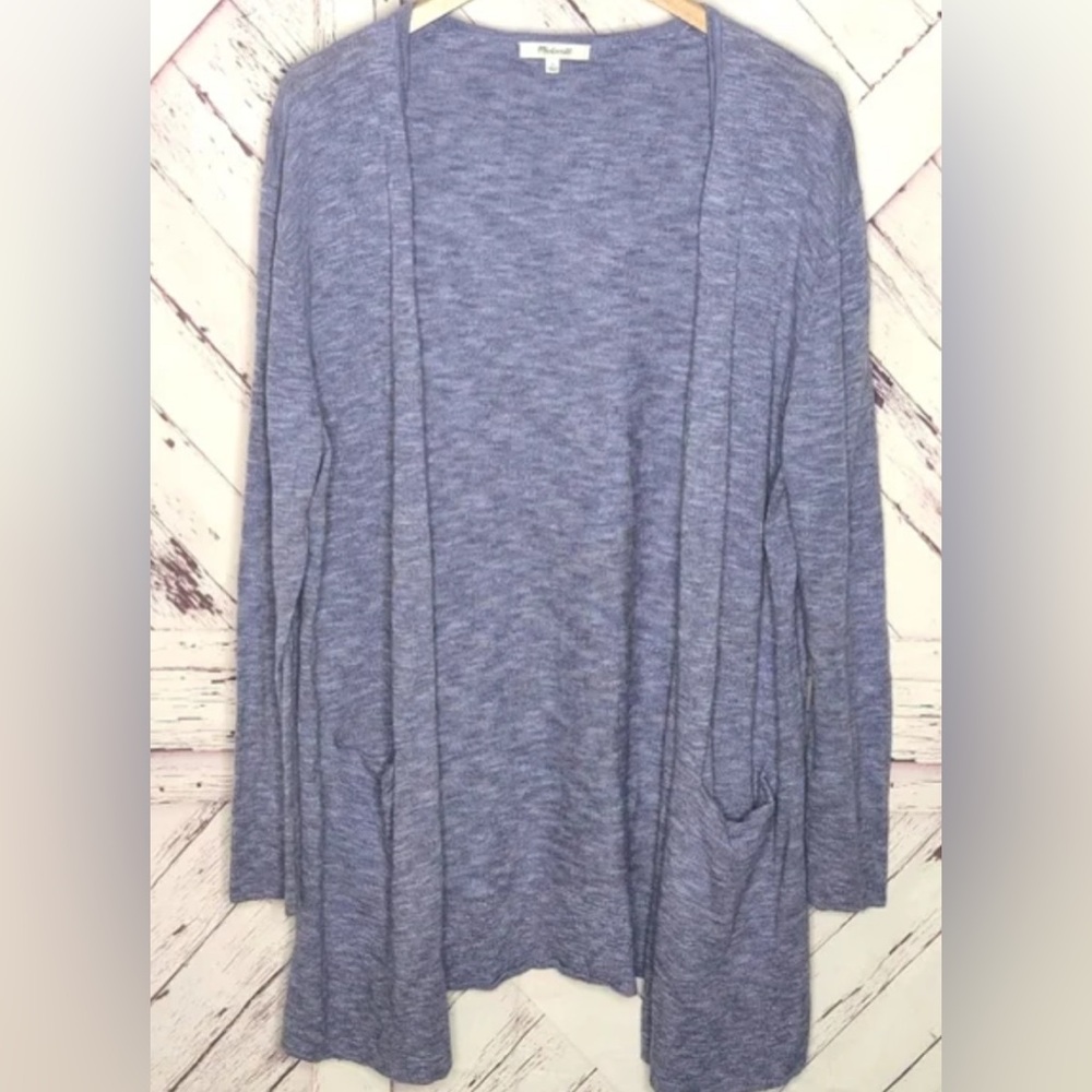 MAdewell BLUE/PURPLE OPEN FRONT CARDIGAN SIZE 2X Drape cardigan excellent
